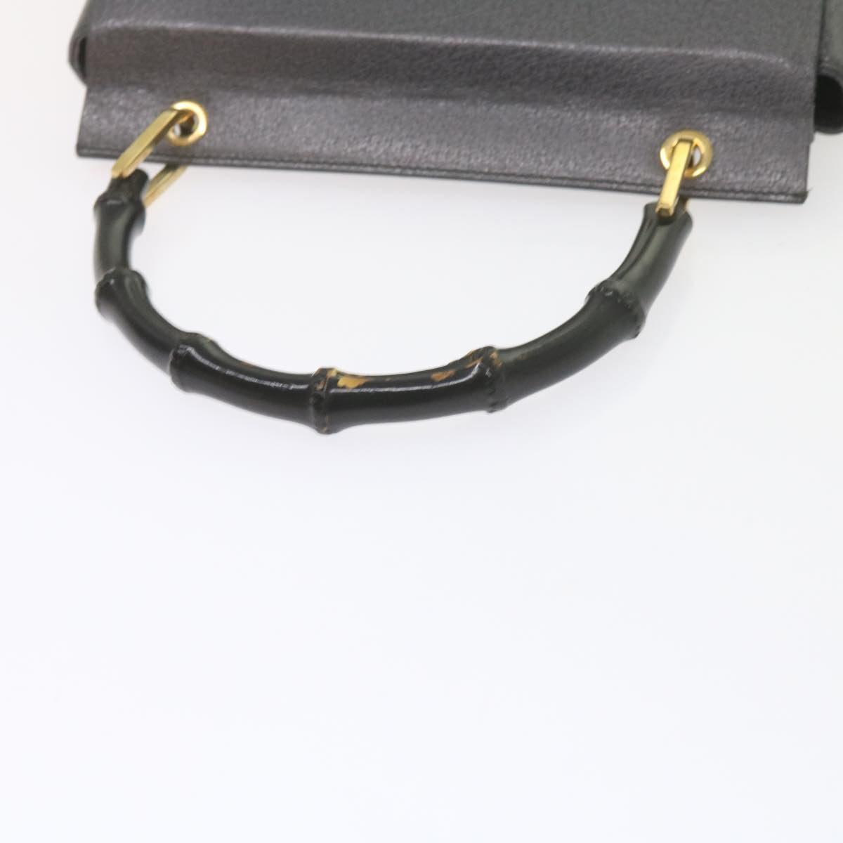 GUCCI Bamboo Hand Bag Leather Gray 001 3444 1887 ar10952B