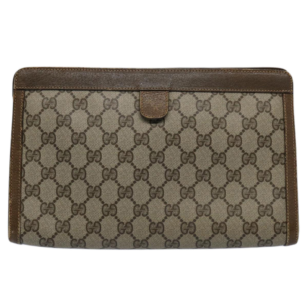 GUCCI GG Supreme Web Sherry Line Clutch Bag Beige Red 89 01 033 ar11009
