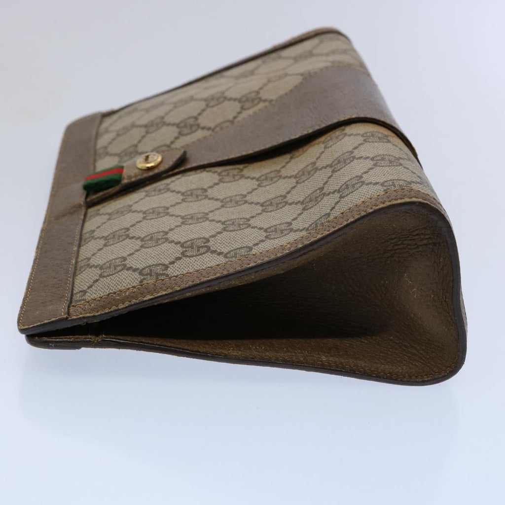 GUCCI GG Supreme Web Sherry Line Clutch Bag Beige Red 89 01 033 ar11009