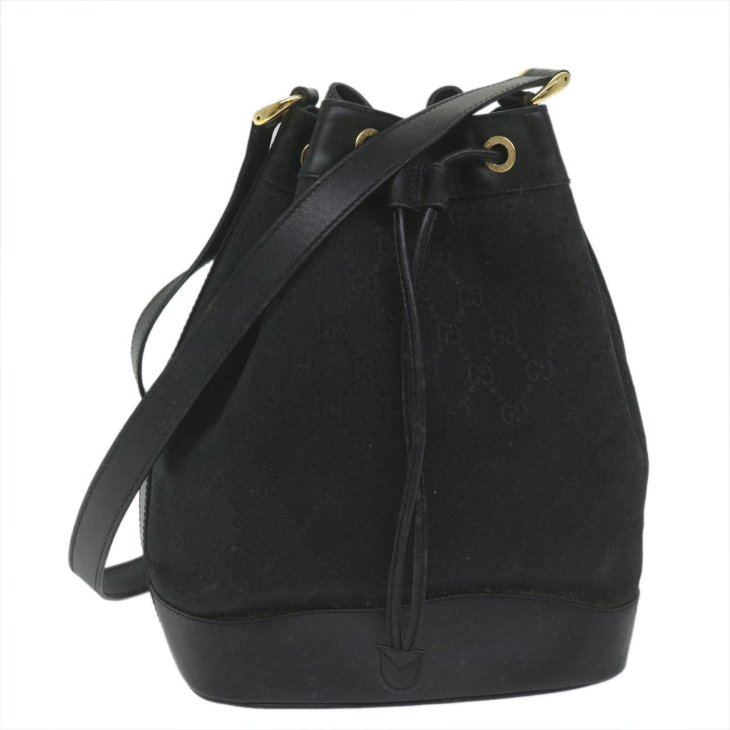 GUCCI GG Canvas Shoulder Bag Black 001 2854 1627 ar11015