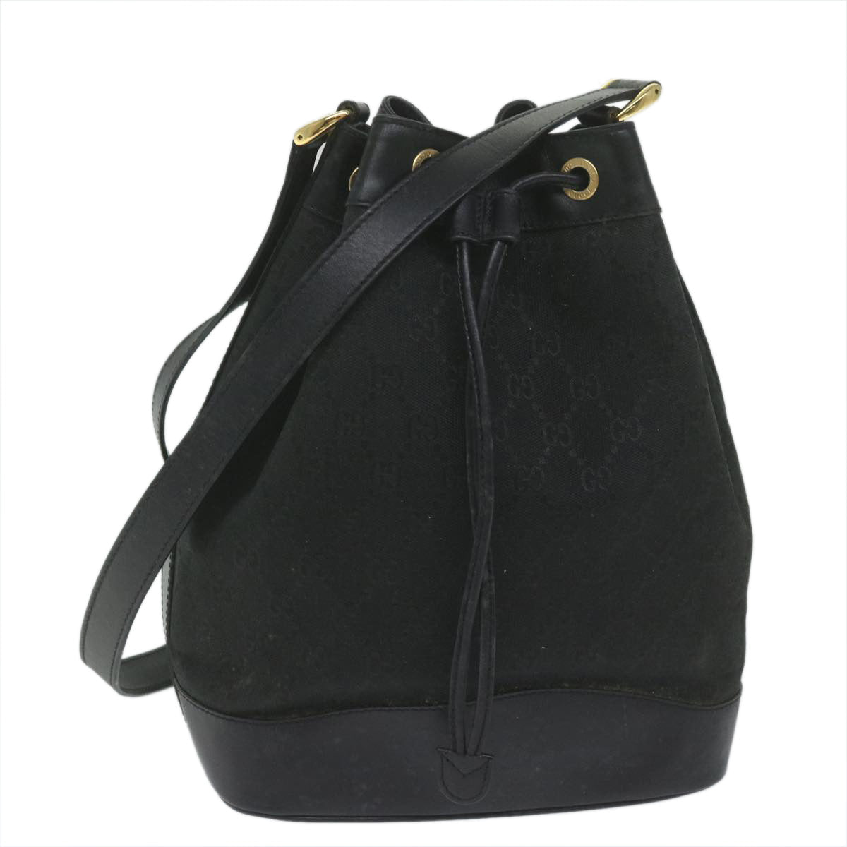 GUCCI GG Canvas Shoulder Bag Black 001 2854 1627 ar11015