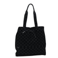 GUCCI GG Canvas Tote Bag Suede Black ar11680