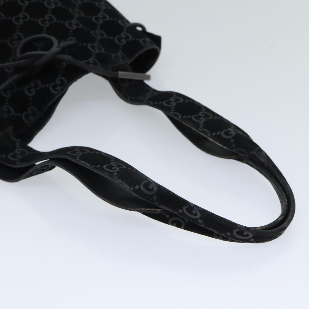 GUCCI GG Canvas Tote Bag Suede Black ar11680