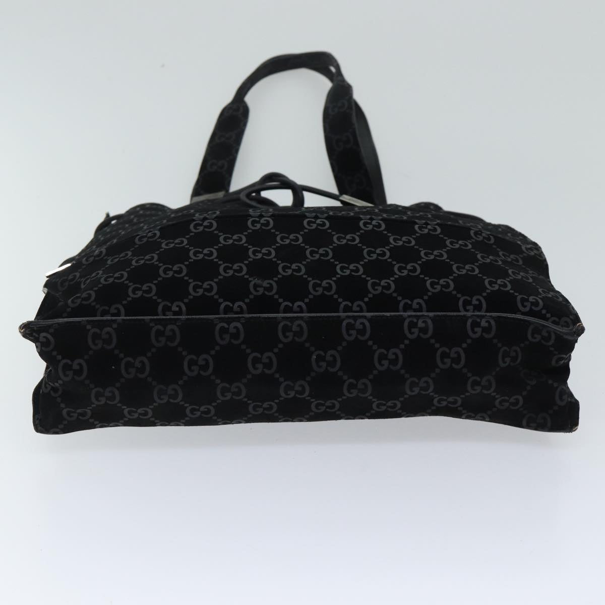 GUCCI GG Canvas Tote Bag Suede Black ar11680