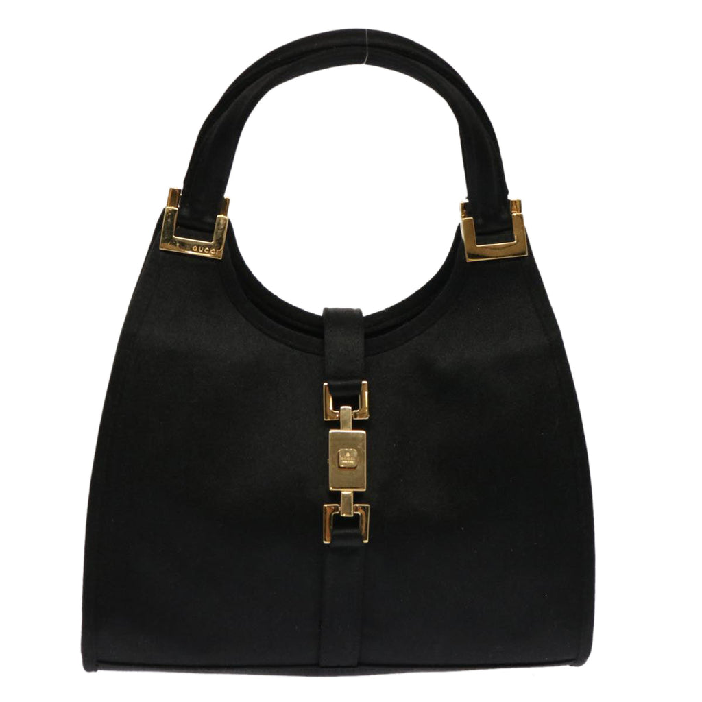GUCCI Jackie Hand Bag Satin Black 005 0788 00926 ar11686