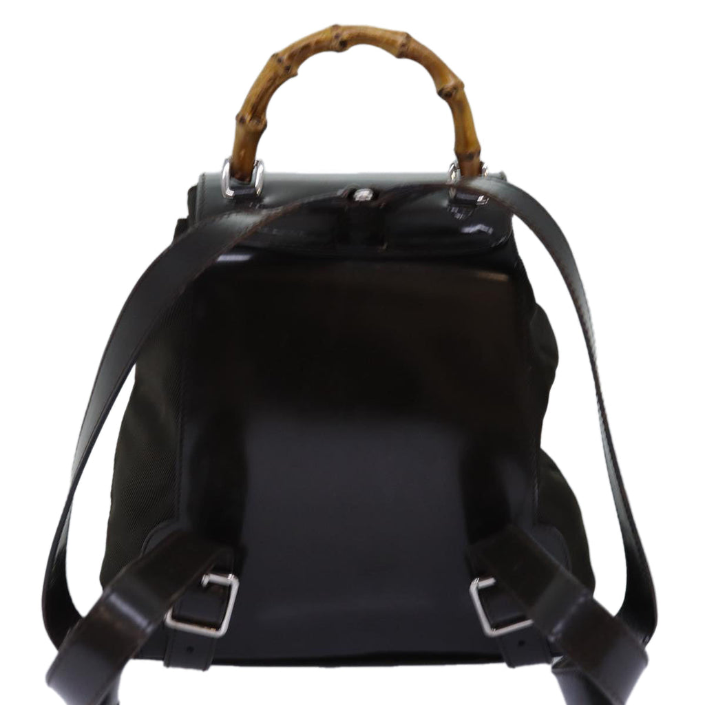GUCCI Bamboo Backpack Nylon Brown 003 1998 0030 ar11716