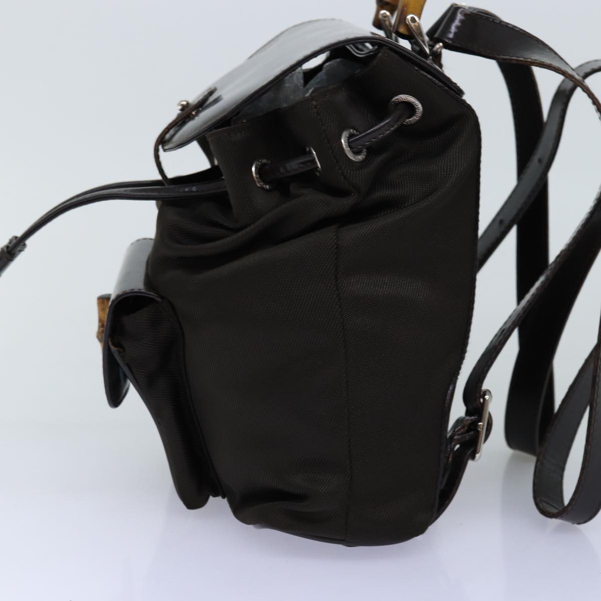 GUCCI Bamboo Backpack Nylon Brown 003 1998 0030 ar11716