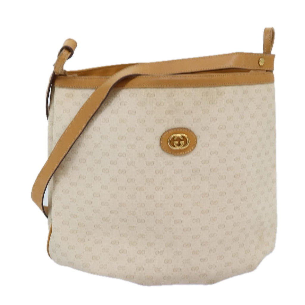 GUCCI Micro GG Supreme Shoulder Bag PVC Beige ar11825
