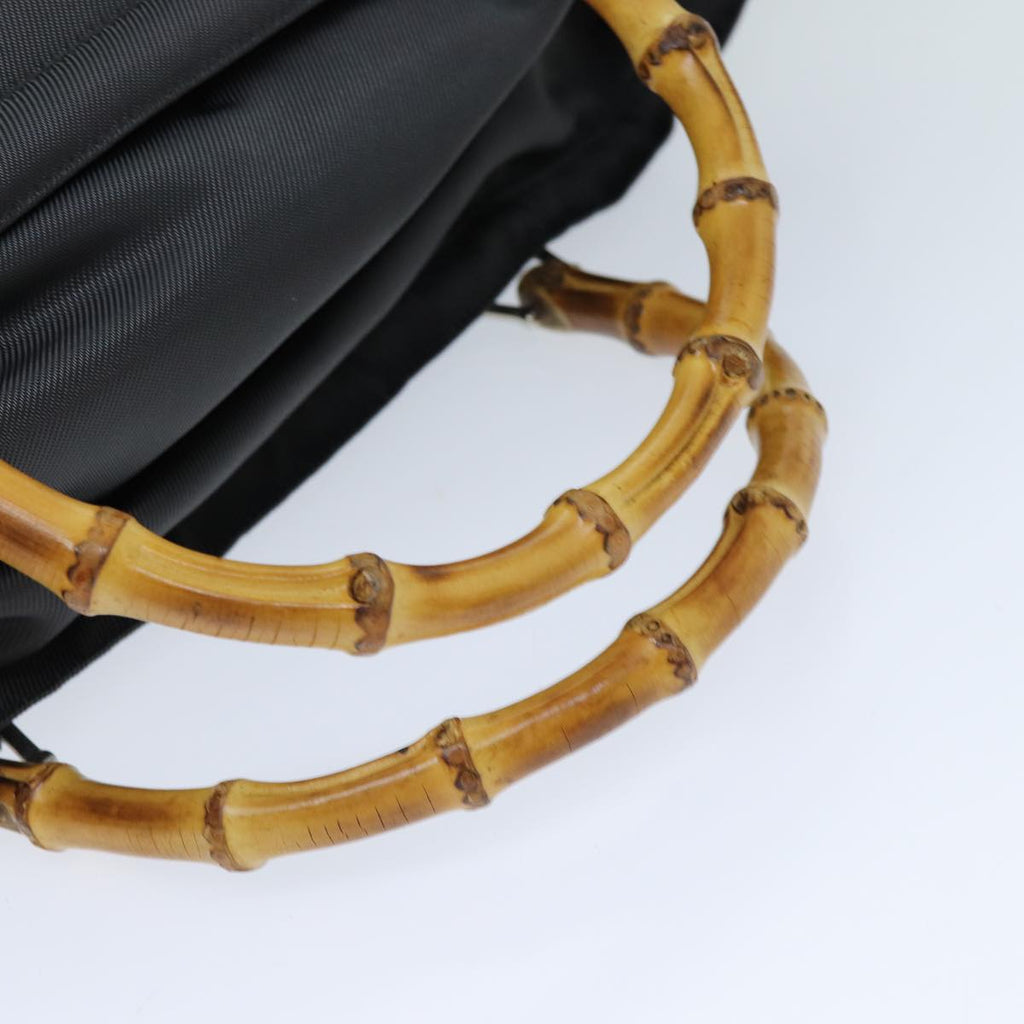 GUCCI Bamboo Hand Bag Nylon Gray 002 2854 0412 5 ar11843