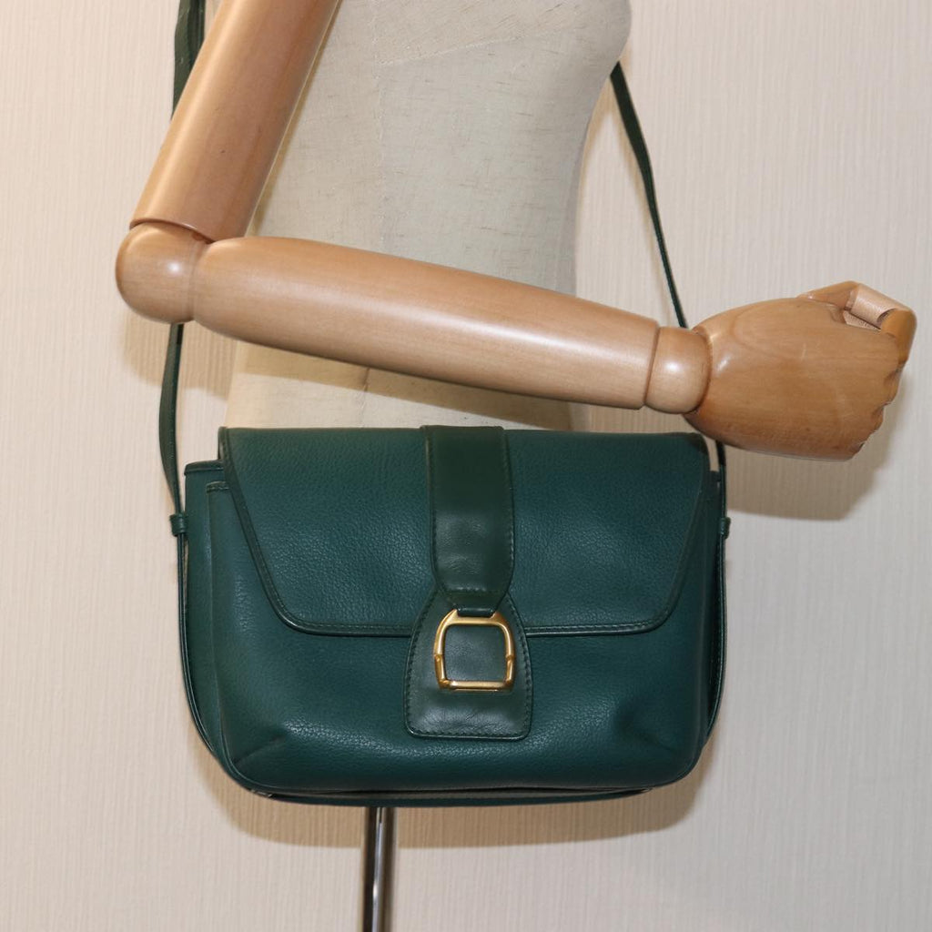 GUCCI Shoulder Bag Leather Green ar11848
