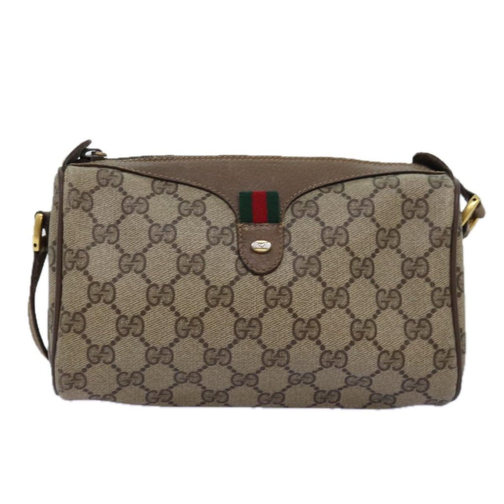 GUCCI GG Supreme Web Sherry Line Shoulder Bag Beige Red 89 02 018 ar11875