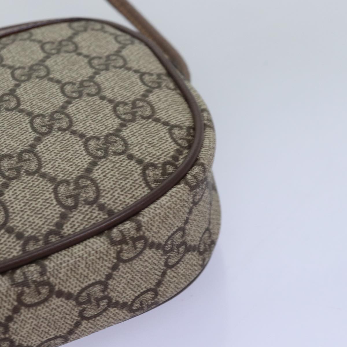 GUCCI GG Supreme Web Sherry Line Shoulder Bag PVC Beige Red 007 58 ar11876