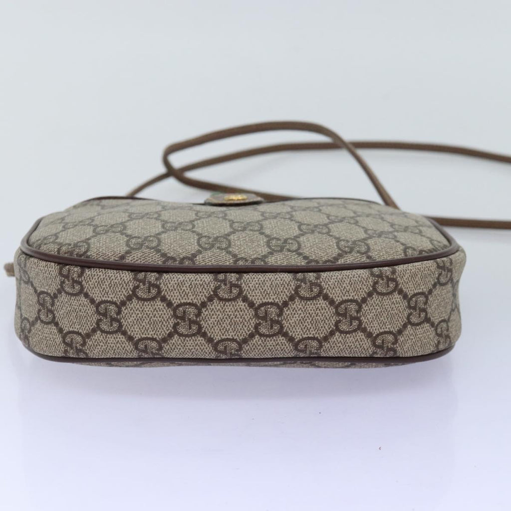 GUCCI GG Supreme Web Sherry Line Shoulder Bag PVC Beige Red 007 58 ar11876