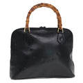 GUCCI Bamboo Hand Bag Leather Black 000 1186 0289 ar11883