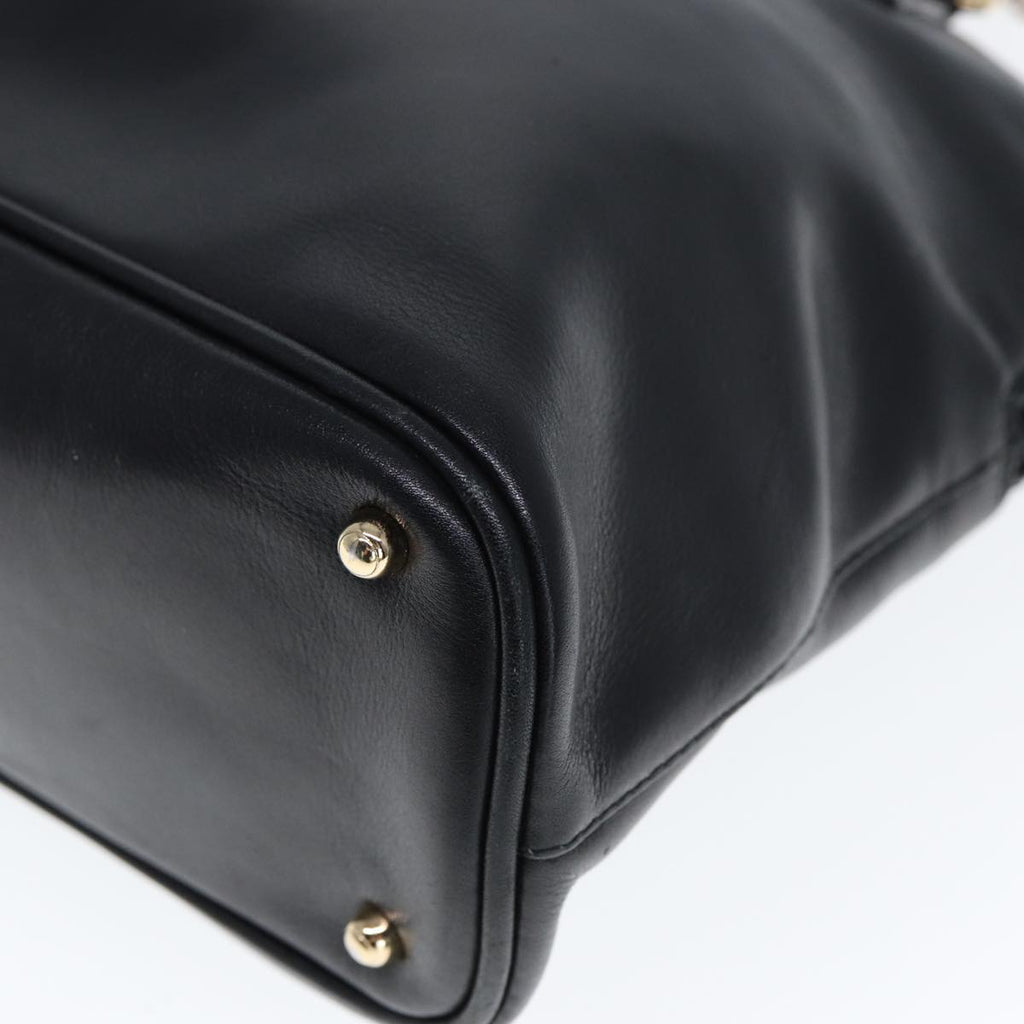 GUCCI Bamboo Hand Bag Leather Black 000 1186 0289 ar11883