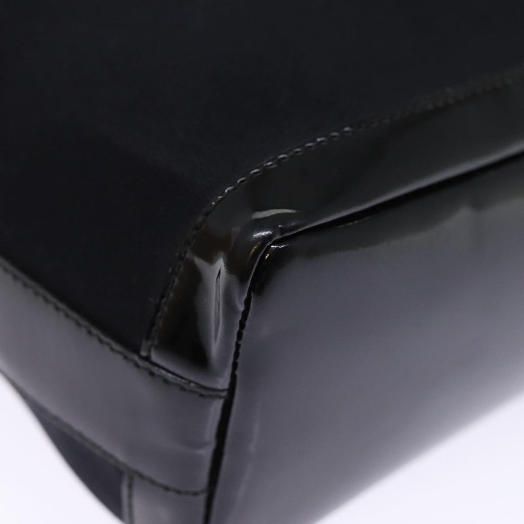 GUCCI Bamboo Hand Bag Nylon Black ar11884