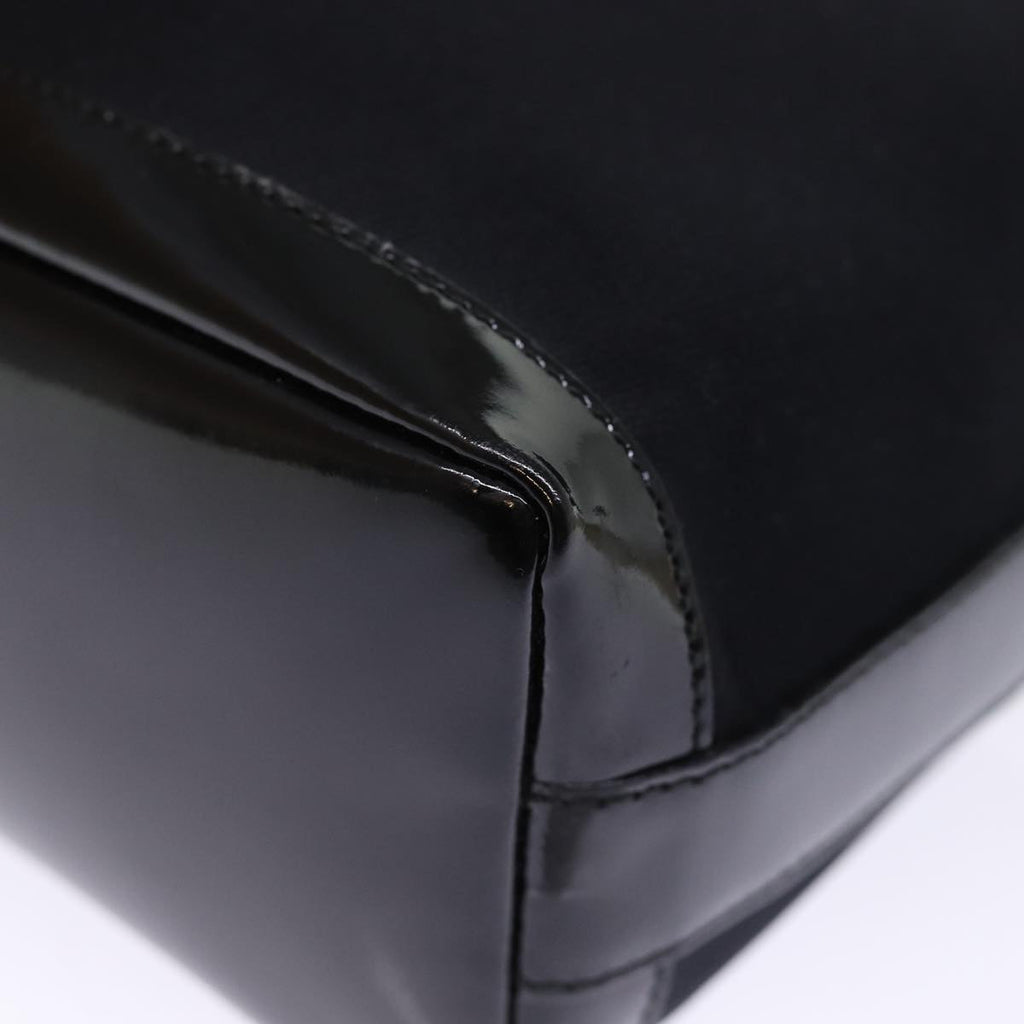 GUCCI Bamboo Hand Bag Nylon Black ar11884