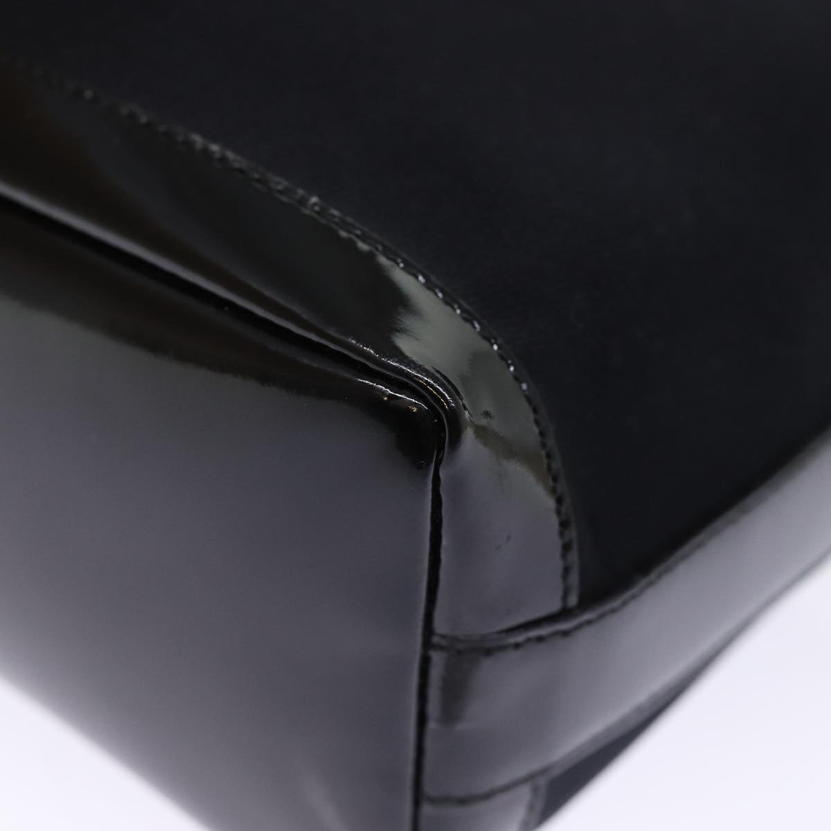 GUCCI Bamboo Hand Bag Nylon Black ar11884
