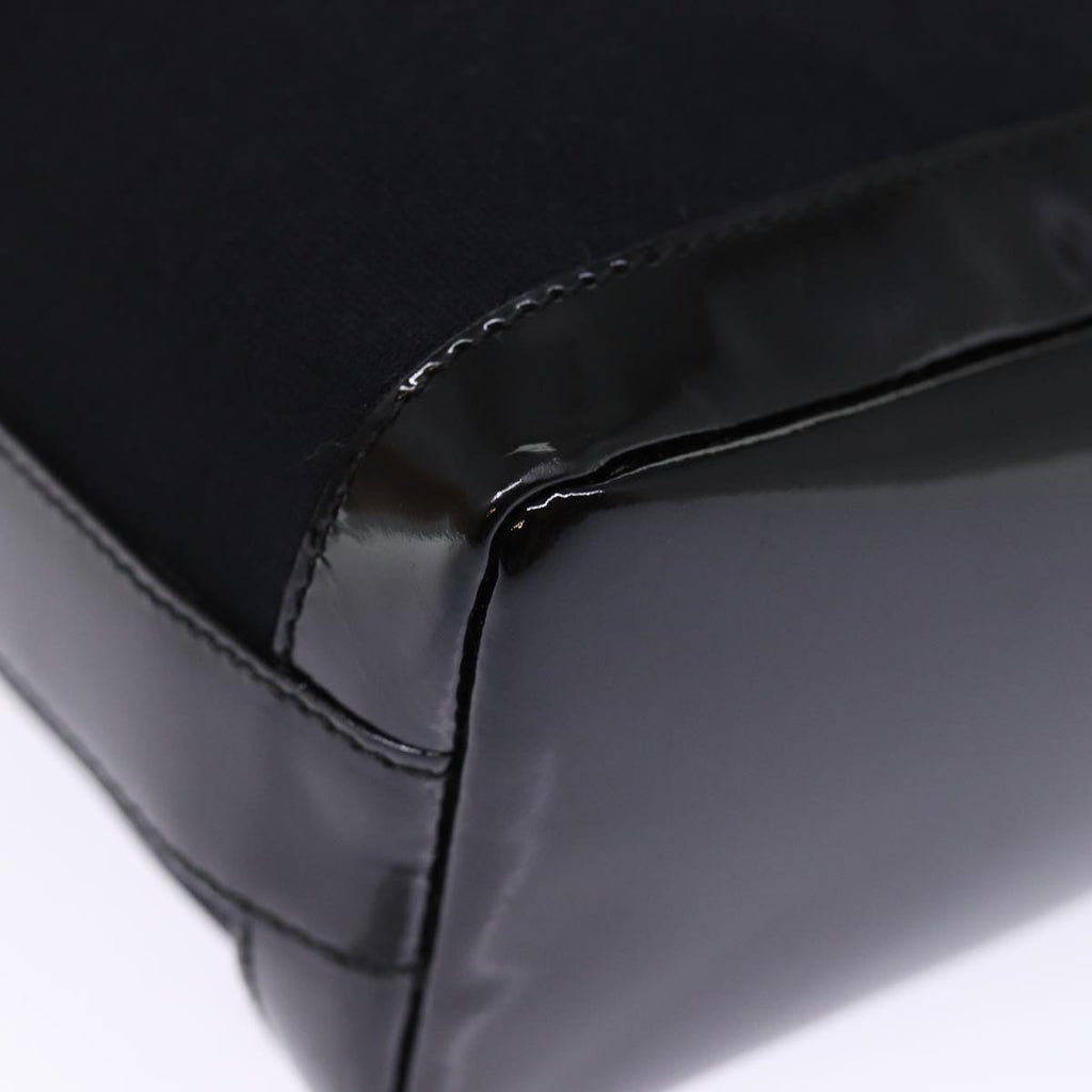 GUCCI Bamboo Hand Bag Nylon Black ar11884