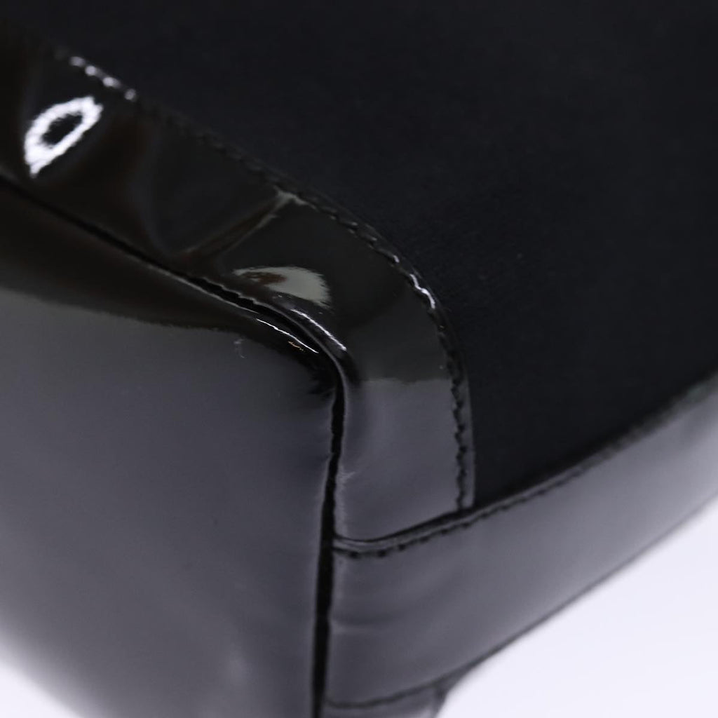 GUCCI Bamboo Hand Bag Nylon Black ar11884