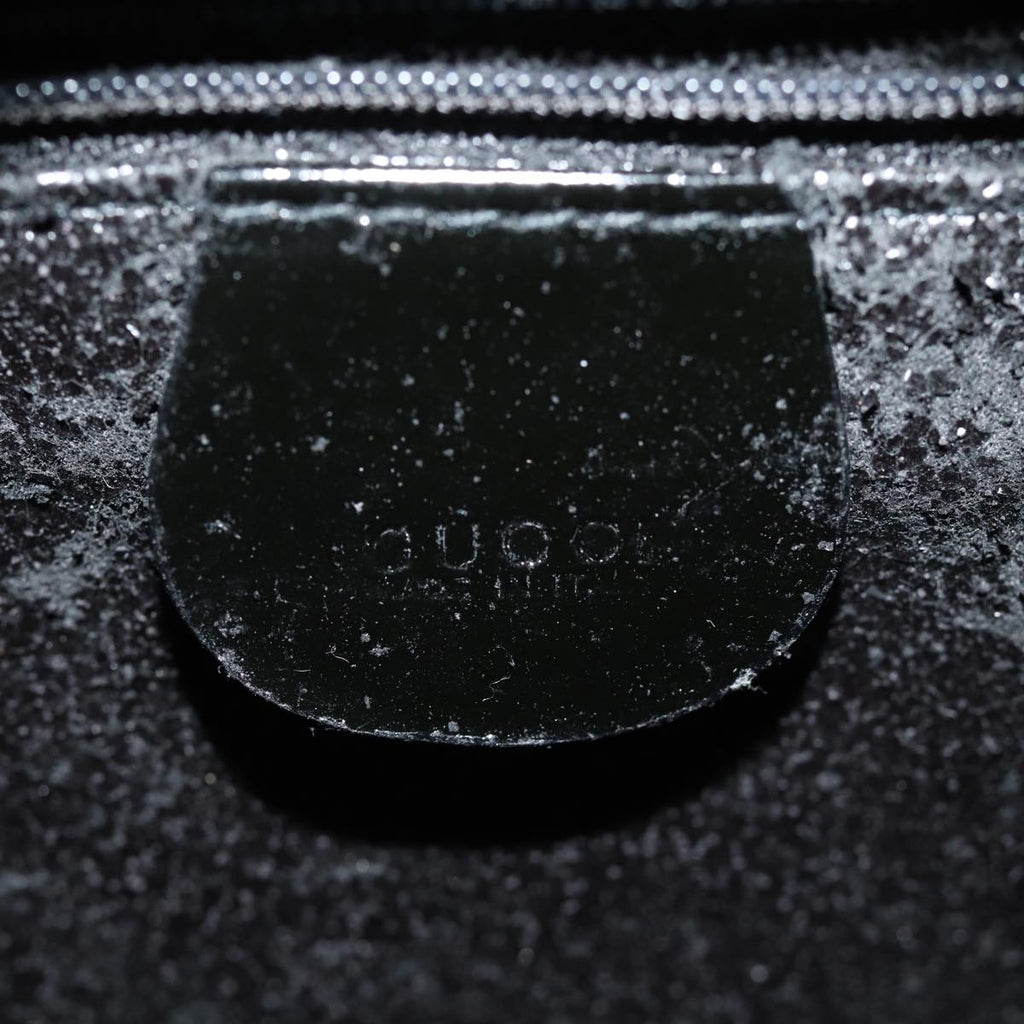 GUCCI Bamboo Hand Bag Nylon Black ar11884