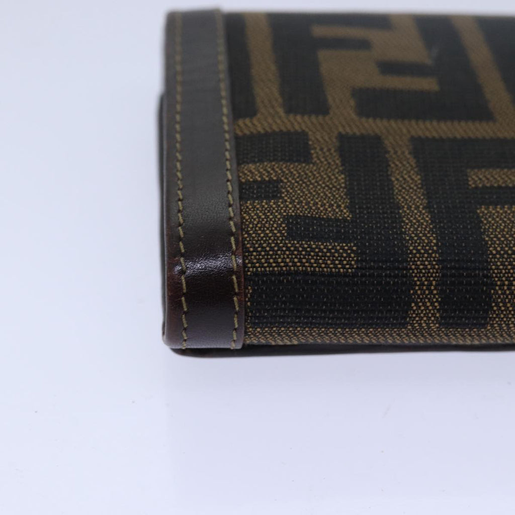 FENDI Zucca Canvas Wallet Black Brown ar11965