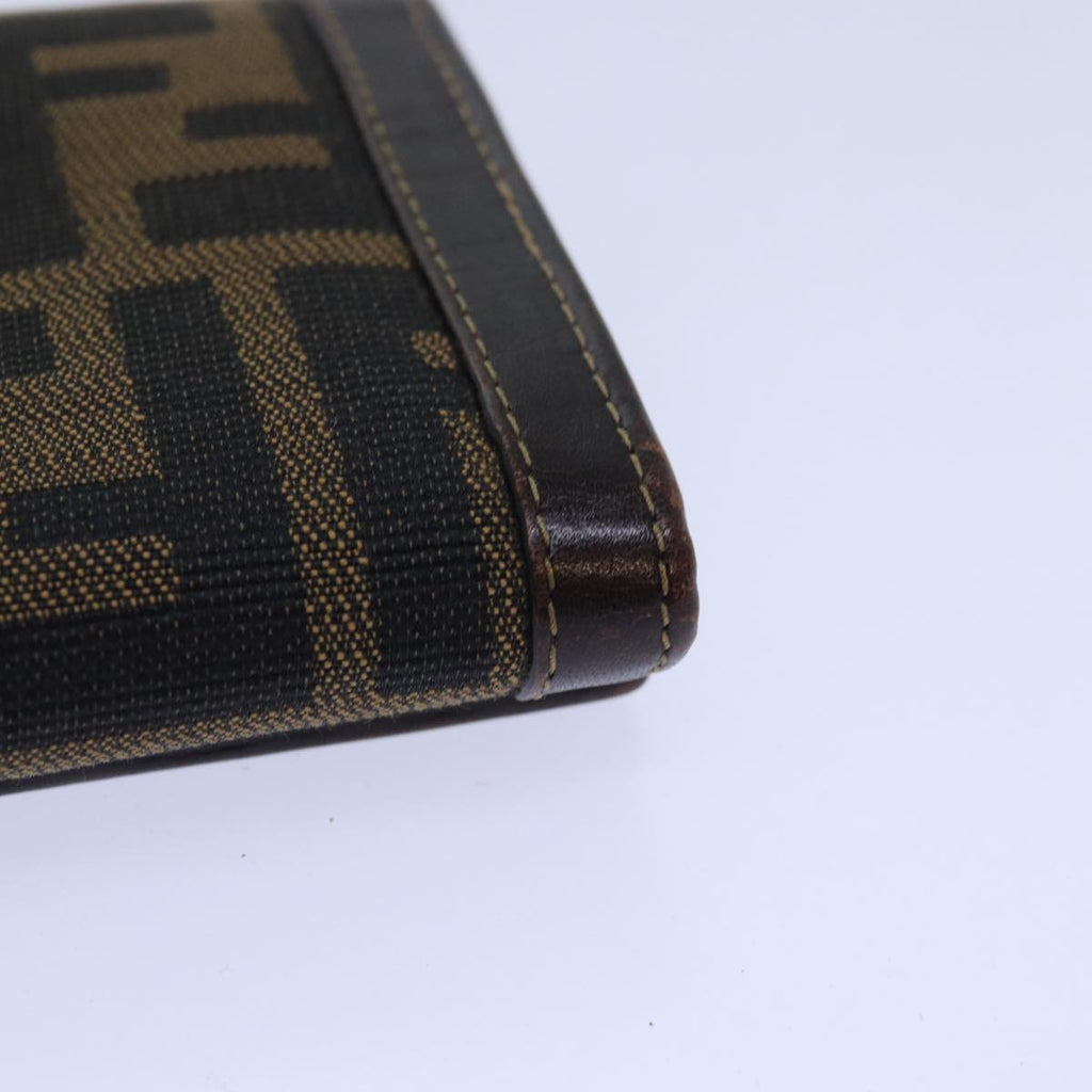 FENDI Zucca Canvas Wallet Black Brown ar11965