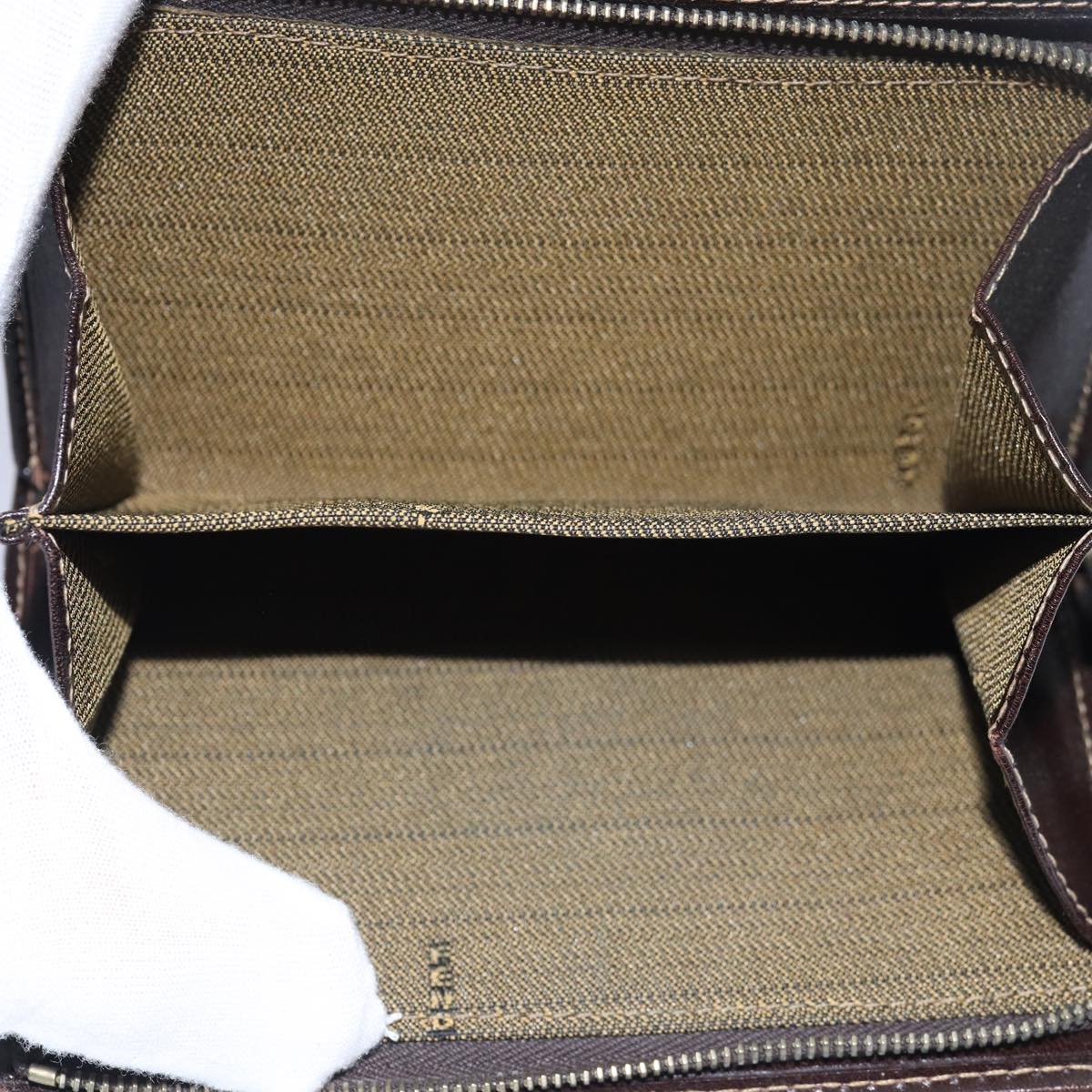 FENDI Zucca Canvas Wallet Black Brown ar11965