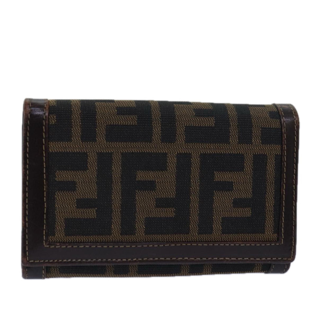 FENDI Zucca Canvas Wallet Black Brown ar11965
