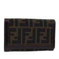 FENDI Zucca Canvas Wallet Black Brown ar11965