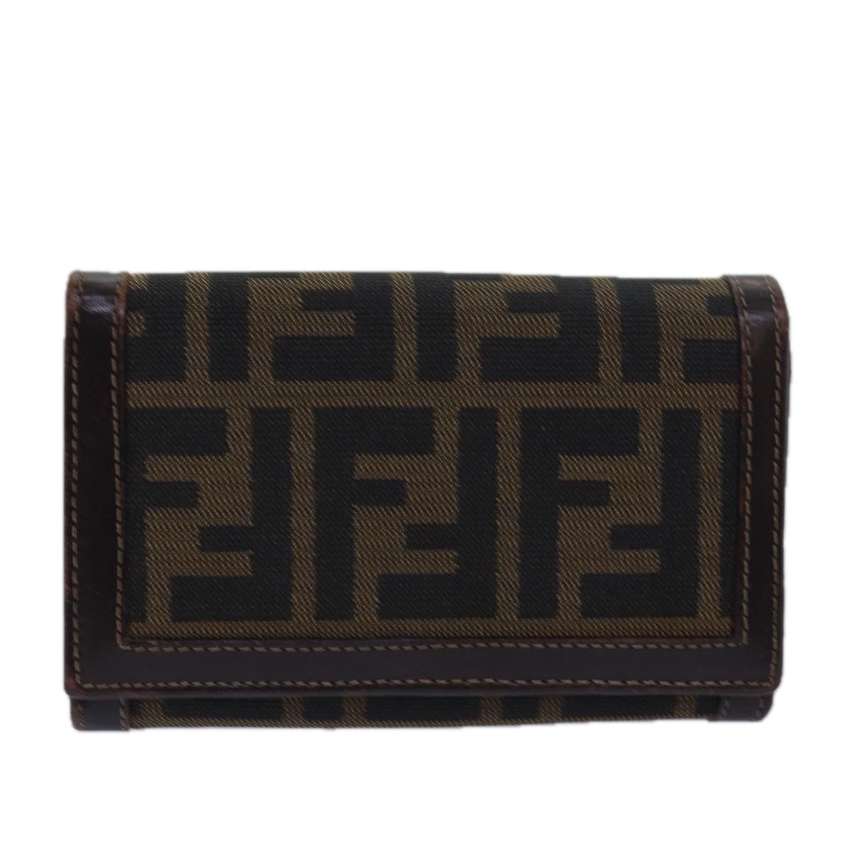 FENDI Zucca Canvas Wallet Black Brown ar11965
