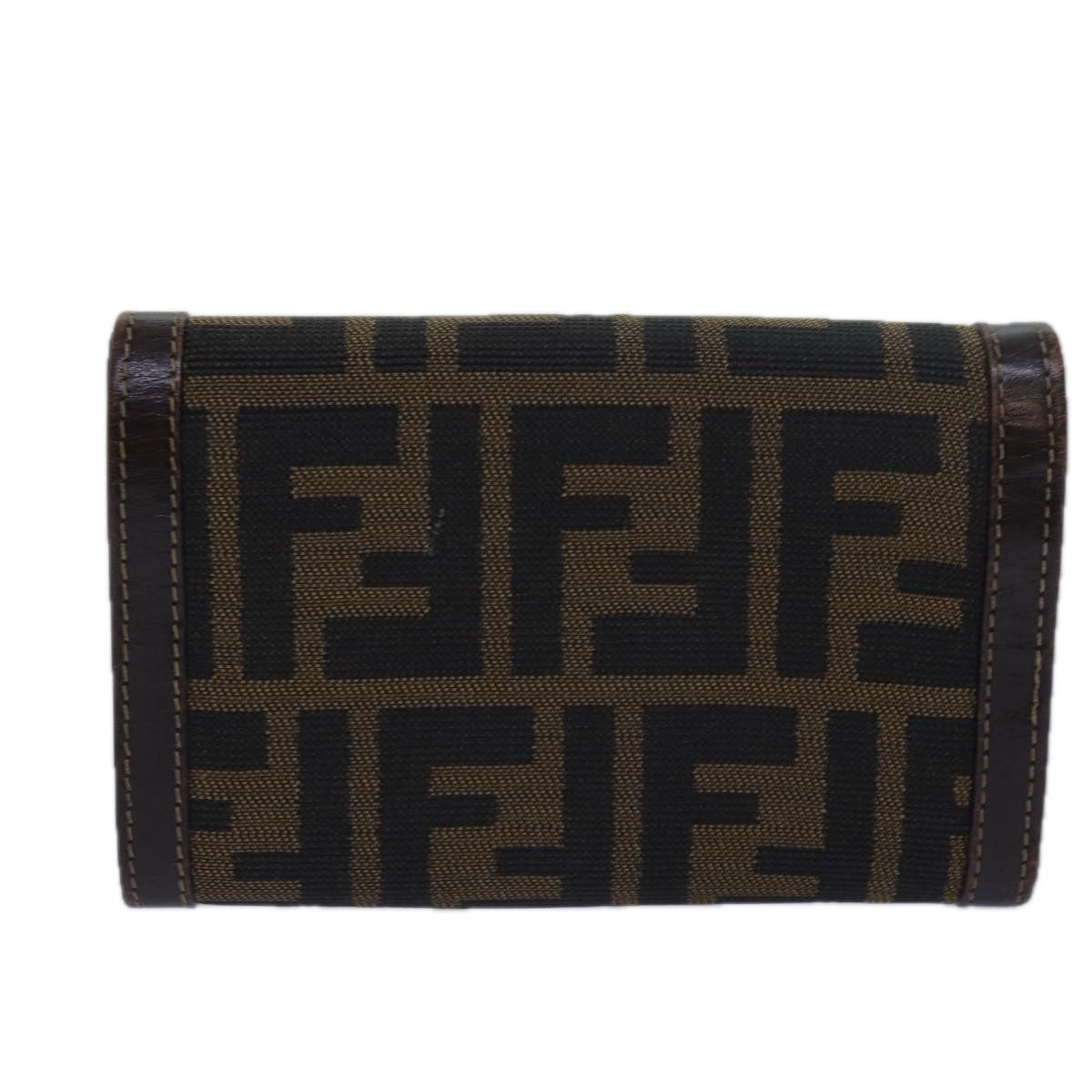 FENDI Zucca Canvas Wallet Black Brown ar11965