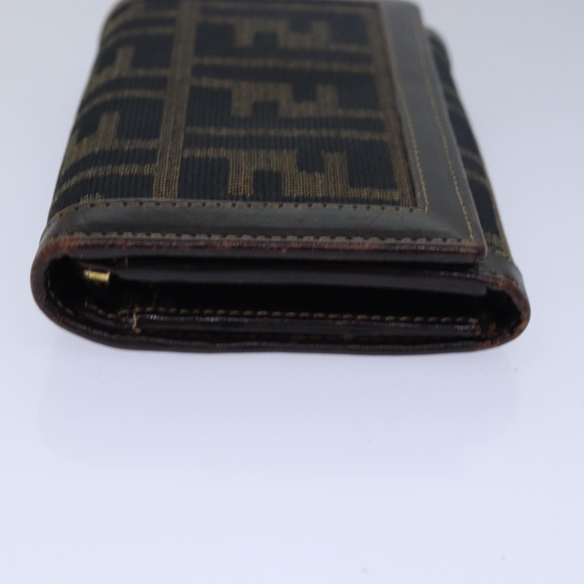 FENDI Zucca Canvas Wallet Black Brown ar11965