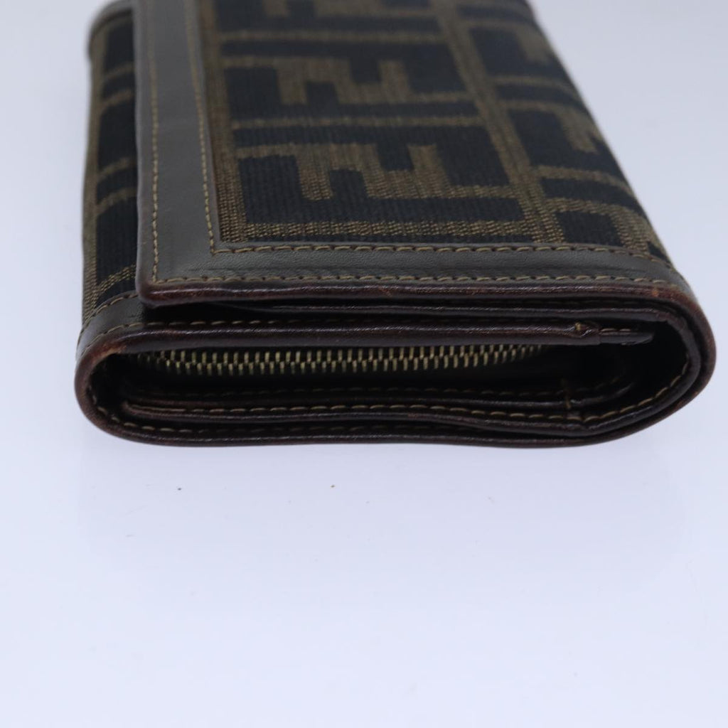 FENDI Zucca Canvas Wallet Black Brown ar11965