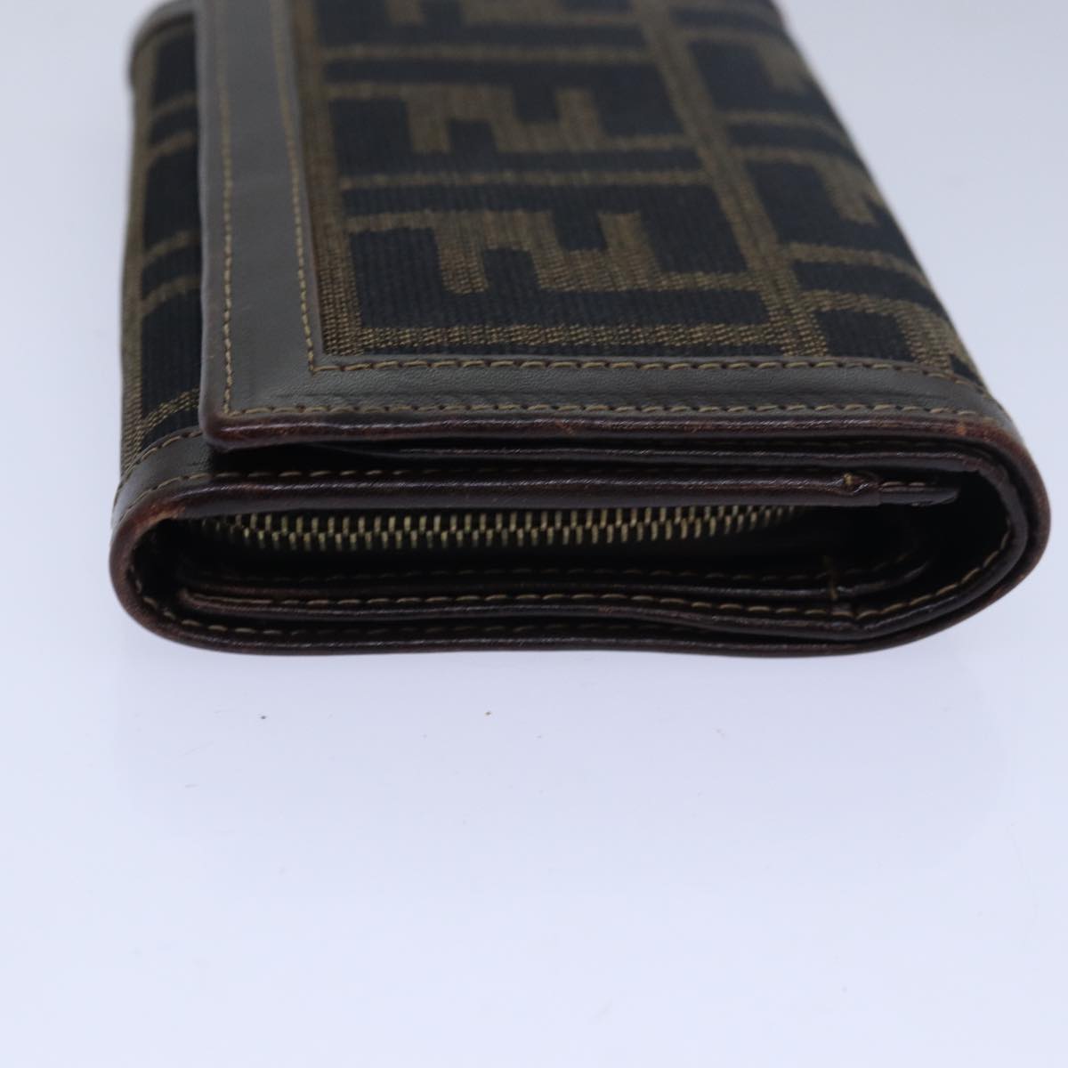 FENDI Zucca Canvas Wallet Black Brown ar11965