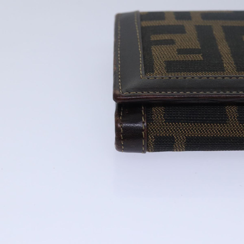 FENDI Zucca Canvas Wallet Black Brown ar11965