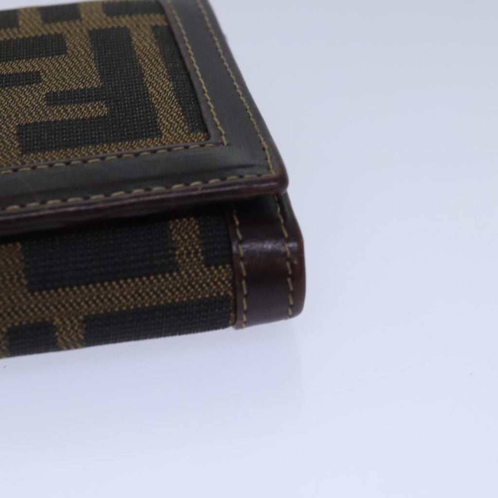 FENDI Zucca Canvas Wallet Black Brown ar11965