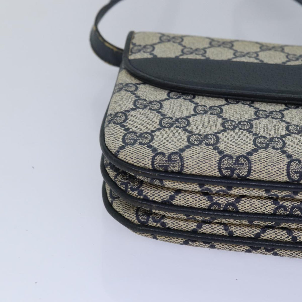 GUCCI GG Supreme Shoulder Bag PVC Leather Navy 004 106 0024 ar11976