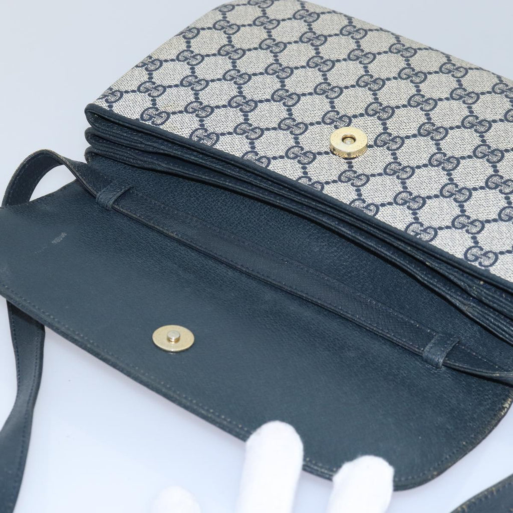 GUCCI GG Supreme Shoulder Bag PVC Leather Navy 004 106 0024 ar11976