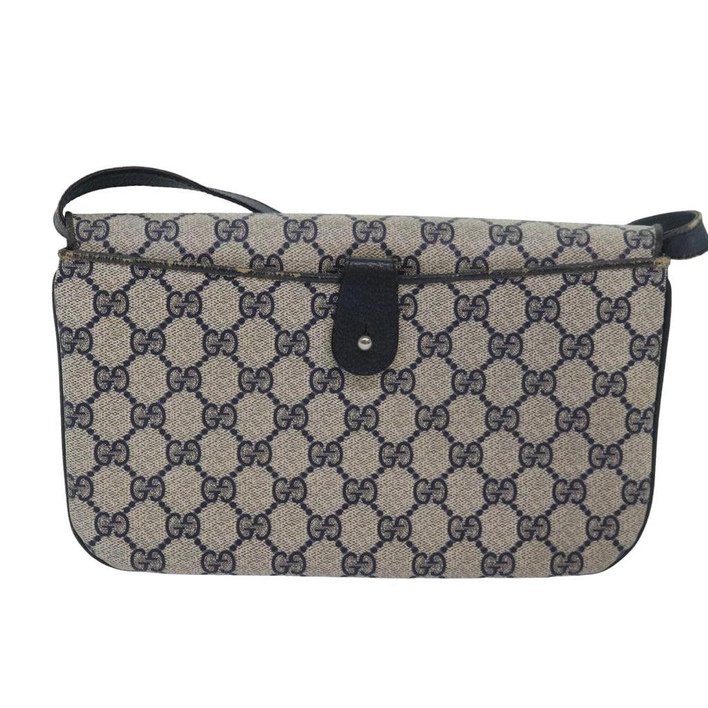 GUCCI GG Supreme Shoulder Bag PVC Leather Navy 004 106 0024 ar11976