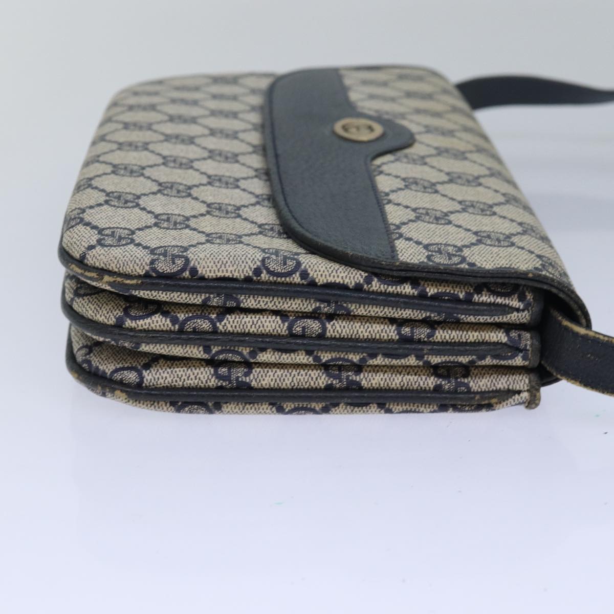 GUCCI GG Supreme Shoulder Bag PVC Leather Navy 004 106 0024 ar11976