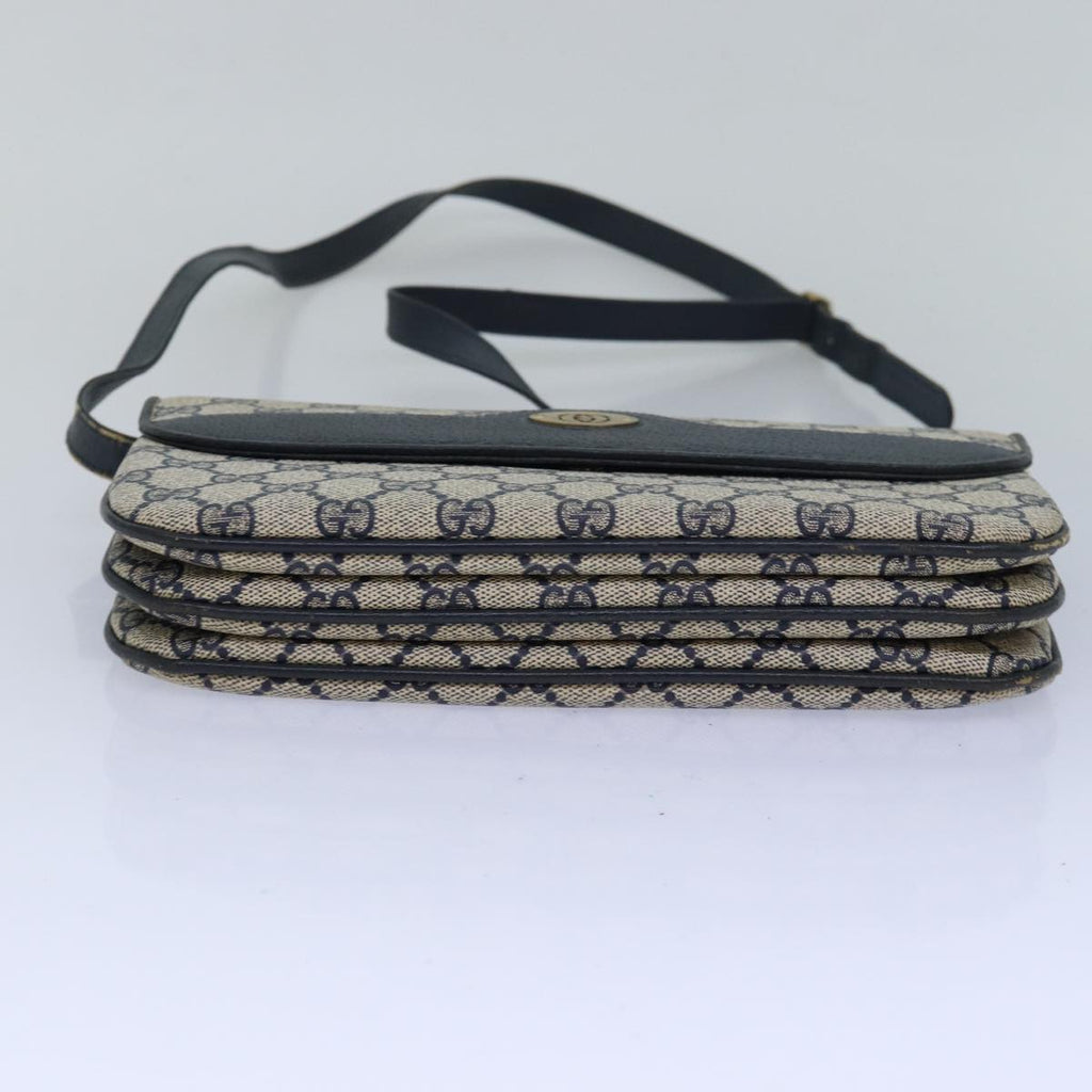 GUCCI GG Supreme Shoulder Bag PVC Leather Navy 004 106 0024 ar11976