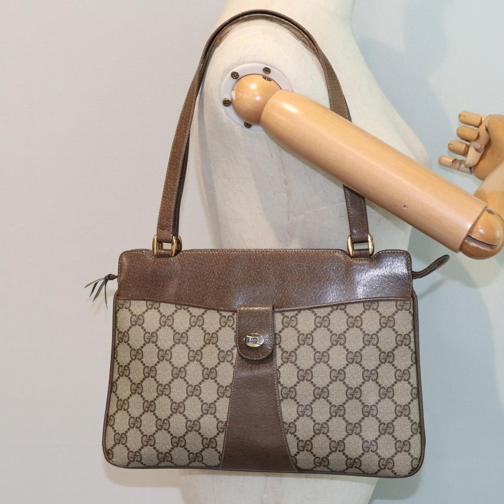 GUCCI GG Supreme Hand Bag PVC Beige 86 02 021 ar11979