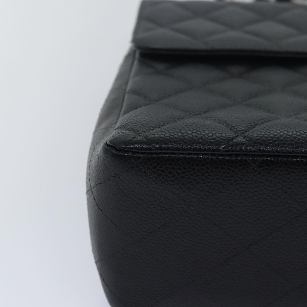 CHANEL Matelasse 30 Turn Lock Chain Bag Caviar Skin Black CC ar11992A