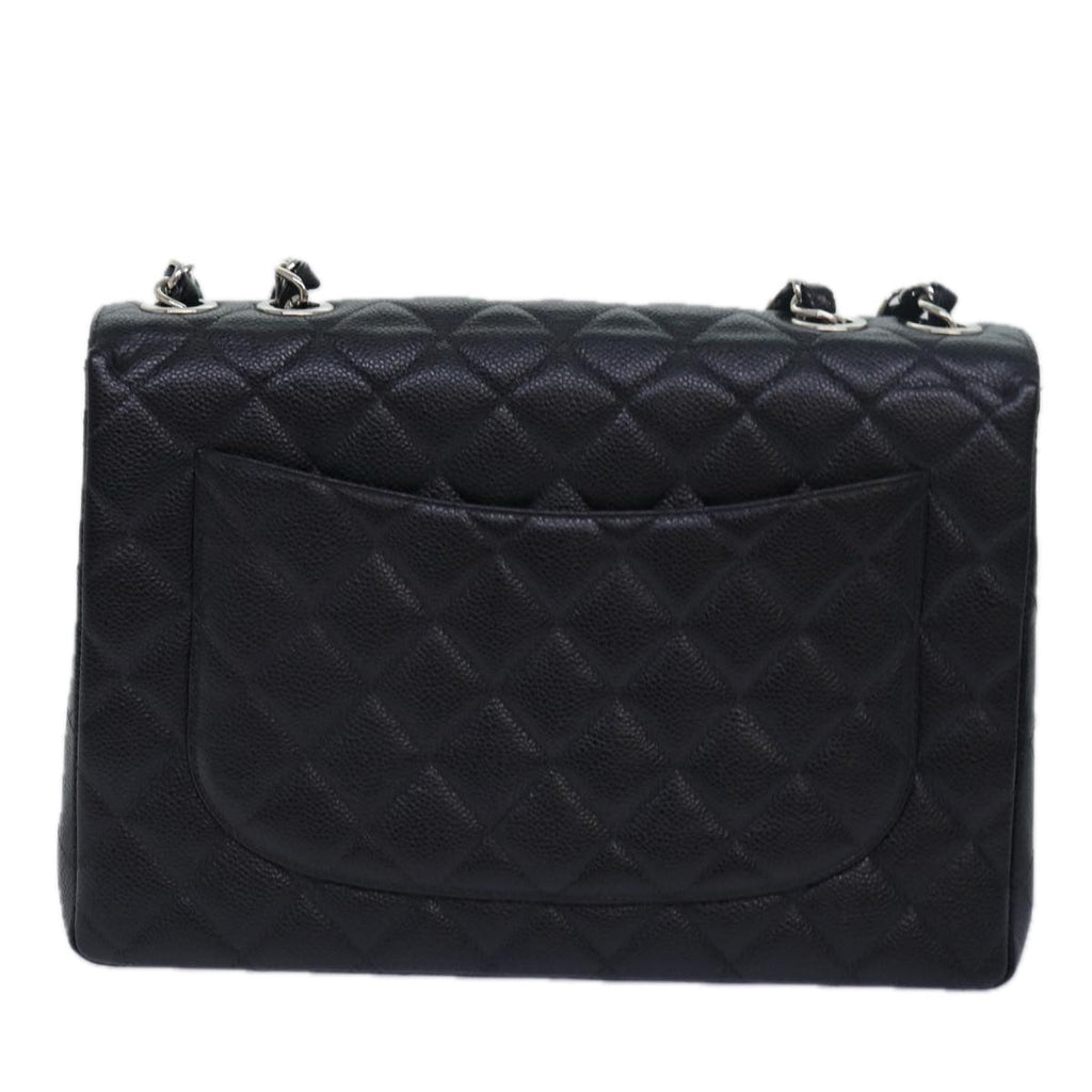 CHANEL Matelasse 30 Turn Lock Chain Bag Caviar Skin Black CC ar11992A