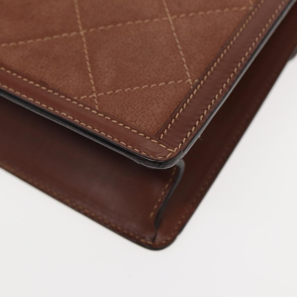 GUCCI Hand Bag Leather 2way Brown ar12027