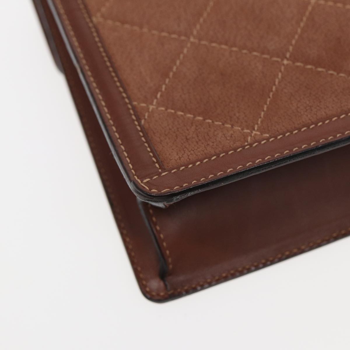 GUCCI Hand Bag Leather 2way Brown ar12027