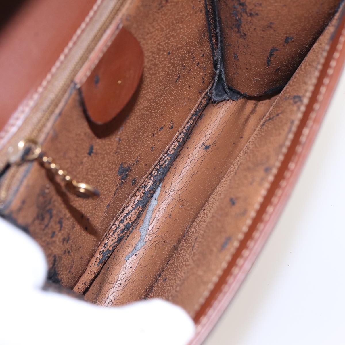 GUCCI Hand Bag Leather 2way Brown ar12027