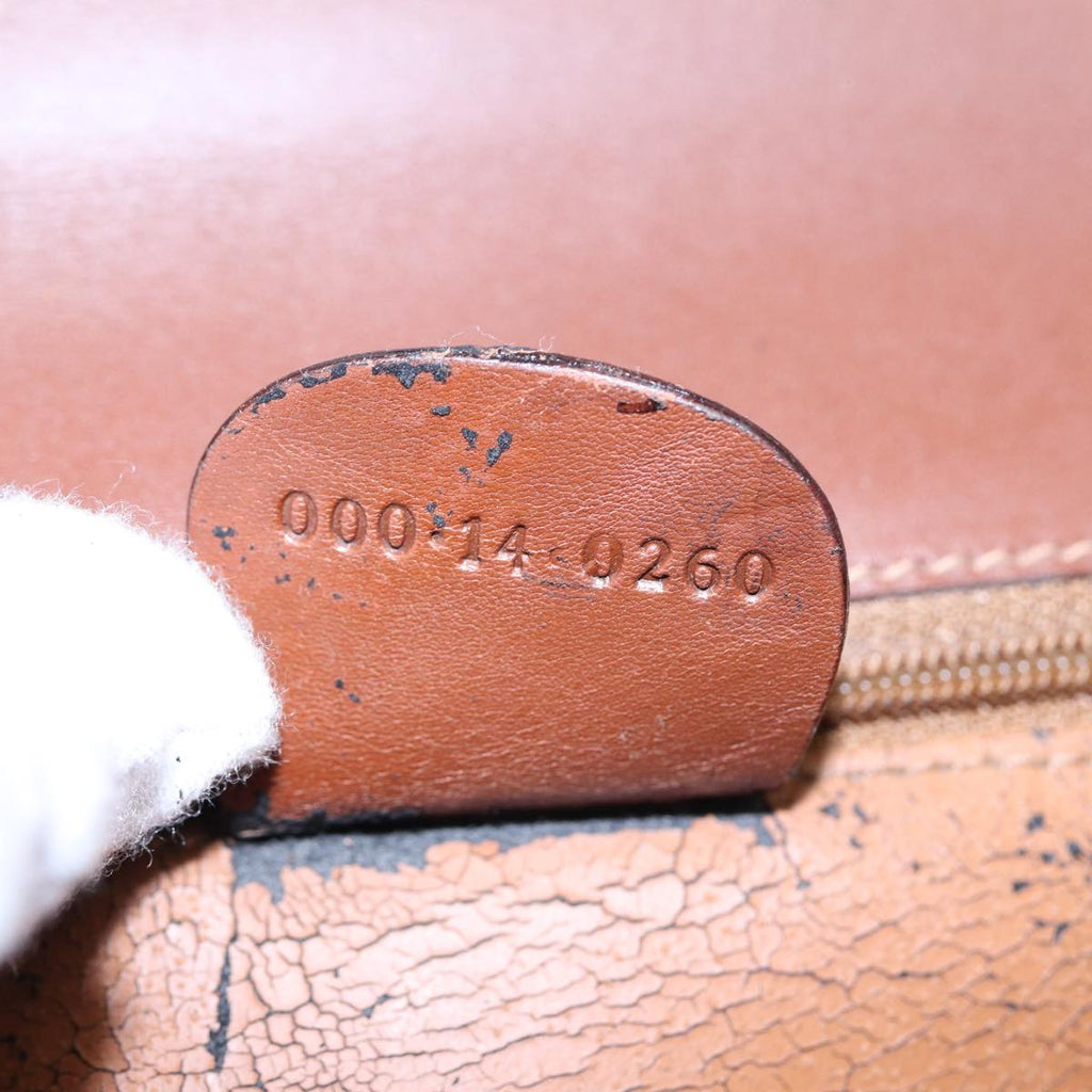 GUCCI Hand Bag Leather 2way Brown ar12027