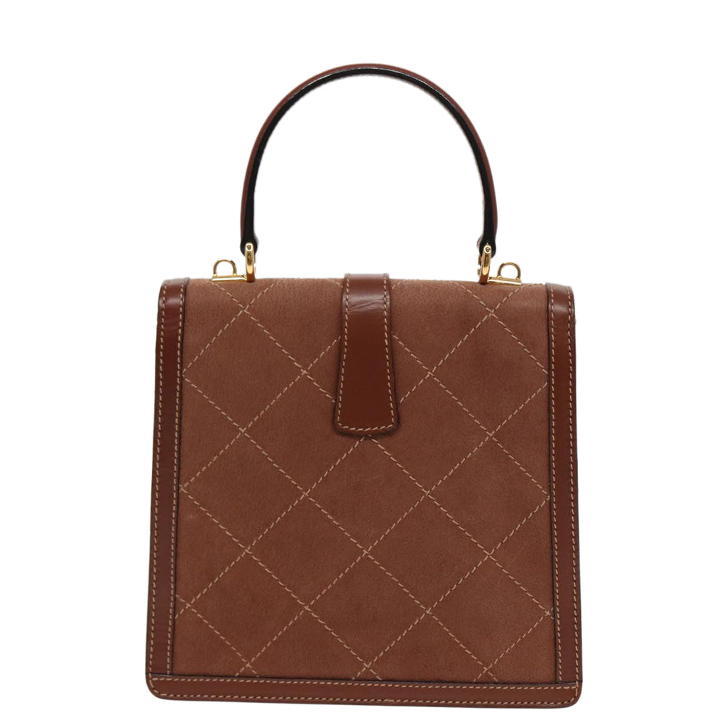 GUCCI Hand Bag Leather 2way Brown ar12027